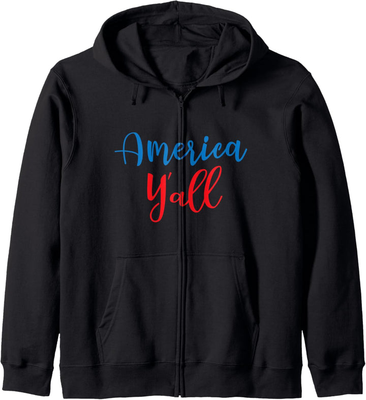 America Y'All Cute Southern Drawl 4th of July Kapuzenjacke