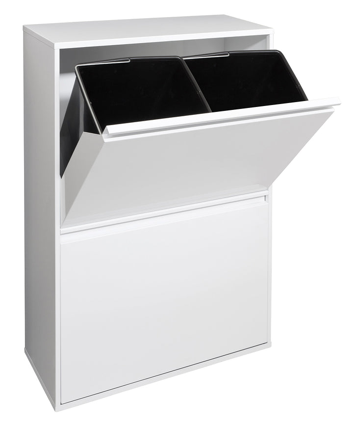ARREGUI CR601-B Recycling Abfalleimer/Mülleimer aus Stahl, Mülltrennsystem mit 4 entnehmbaren Innene
