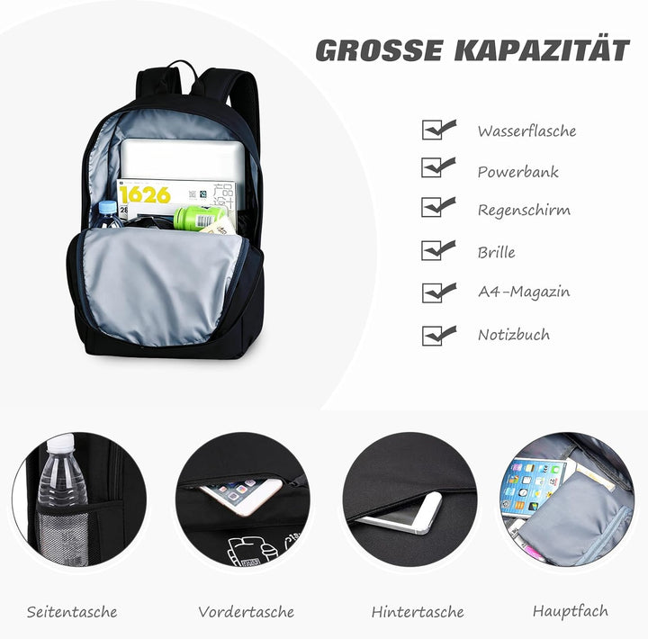 FANDARE Schulrucksack Galaxy Leuchtend Schultasche Junge Mädchen Rucksäcke Schulranzen mit USB Teena