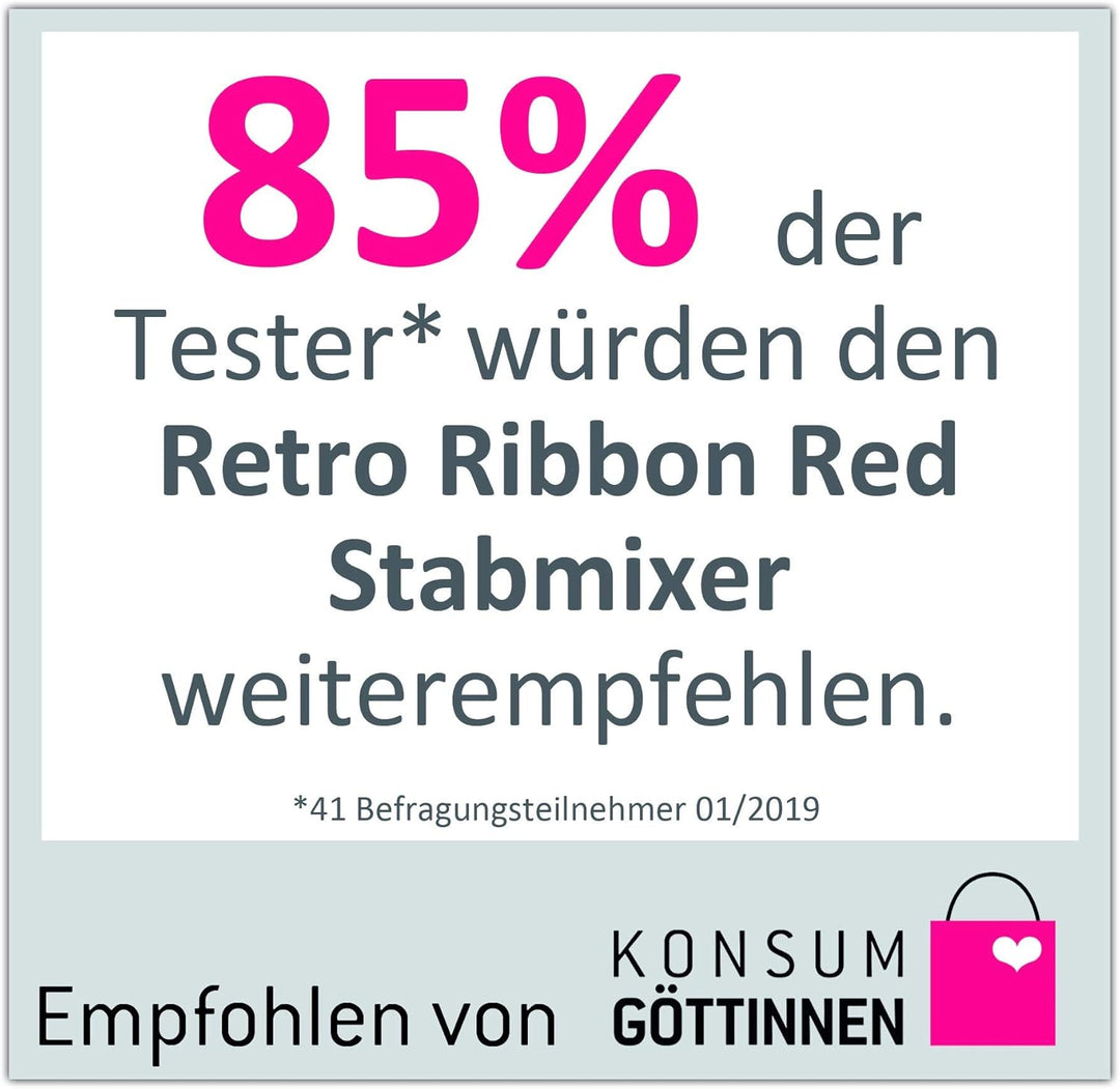 Russell Hobbs Stabmixer Retro rot, 700W, Infinity-Mix-Technologie, Messbecher + Deckel, BPA frei, sp