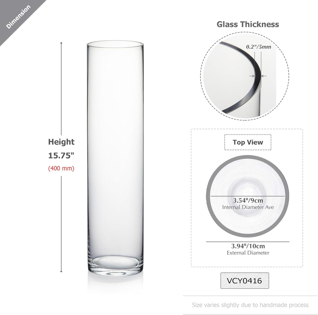 WGV Glasvase, Zylinderform, transparent, 10,2 x 40,6 cm