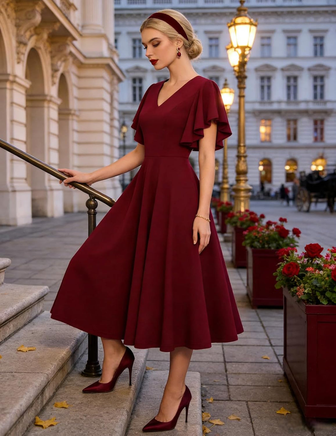 bridesmay Damen Kleider Vintage Kleider 50er Jahre Rockabilly A Line Cocktailkleid Abendkleider Eleg