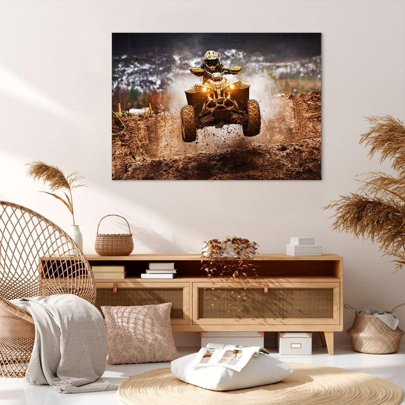 Bilder auf Leinwand 100x70cm Leinwandbild Schlamm Schmutz Dakar Aktion Gross Wanddeko Bild Schlafzim