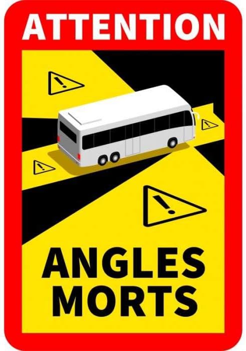 30 Stück Attention Angles Morts für Bus / Wohnwagen 25 x 17 cm Aufkleber Sticker Hinweiszeichen Schi