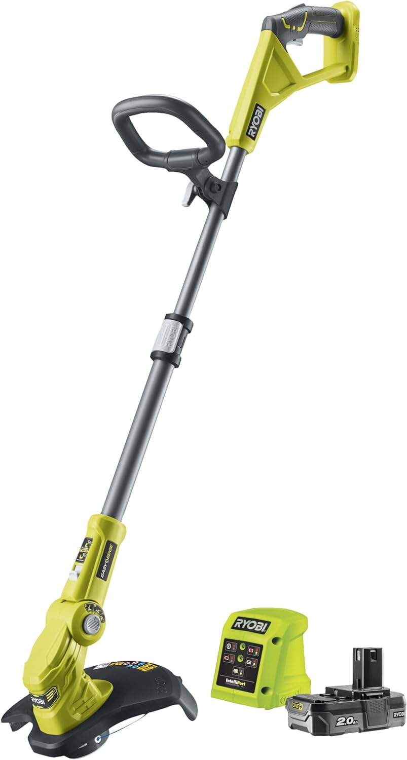RYOBI 18V ONE+ Akku-Rasentrimmer RLT183220S (25-30 cm Schnittbreite, 3-fache Schnittwinkelverstellun