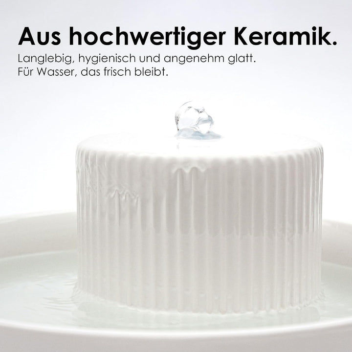 LucyBalu® Trevi Trinkbrunnen für Katzen aus Keramik | Katzenbrunnen für Katzen | Katzentrinkbrunnen