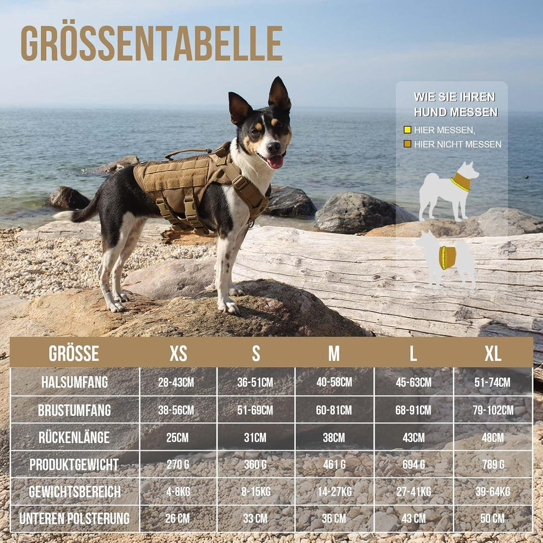 OneTigris Hundegeschirr Kleine Hunde, AIRE MESH Taktisches Anti Zug Geschirr mit 2 Griff Verstellbar