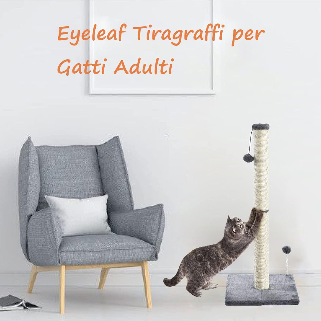 Kratzsäule für Katzen,Kratzbaum für Katzen 80cm Kratzsäule XXL Natural Sisal Seil Pole mit hängendem
