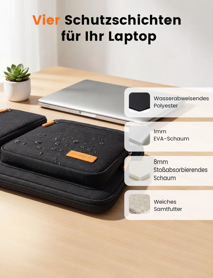DOMISO 17,3 zoll Laptop Tasche Herren Laptoptasche Business Laptop-taschen Laptophülle Notebooktasch