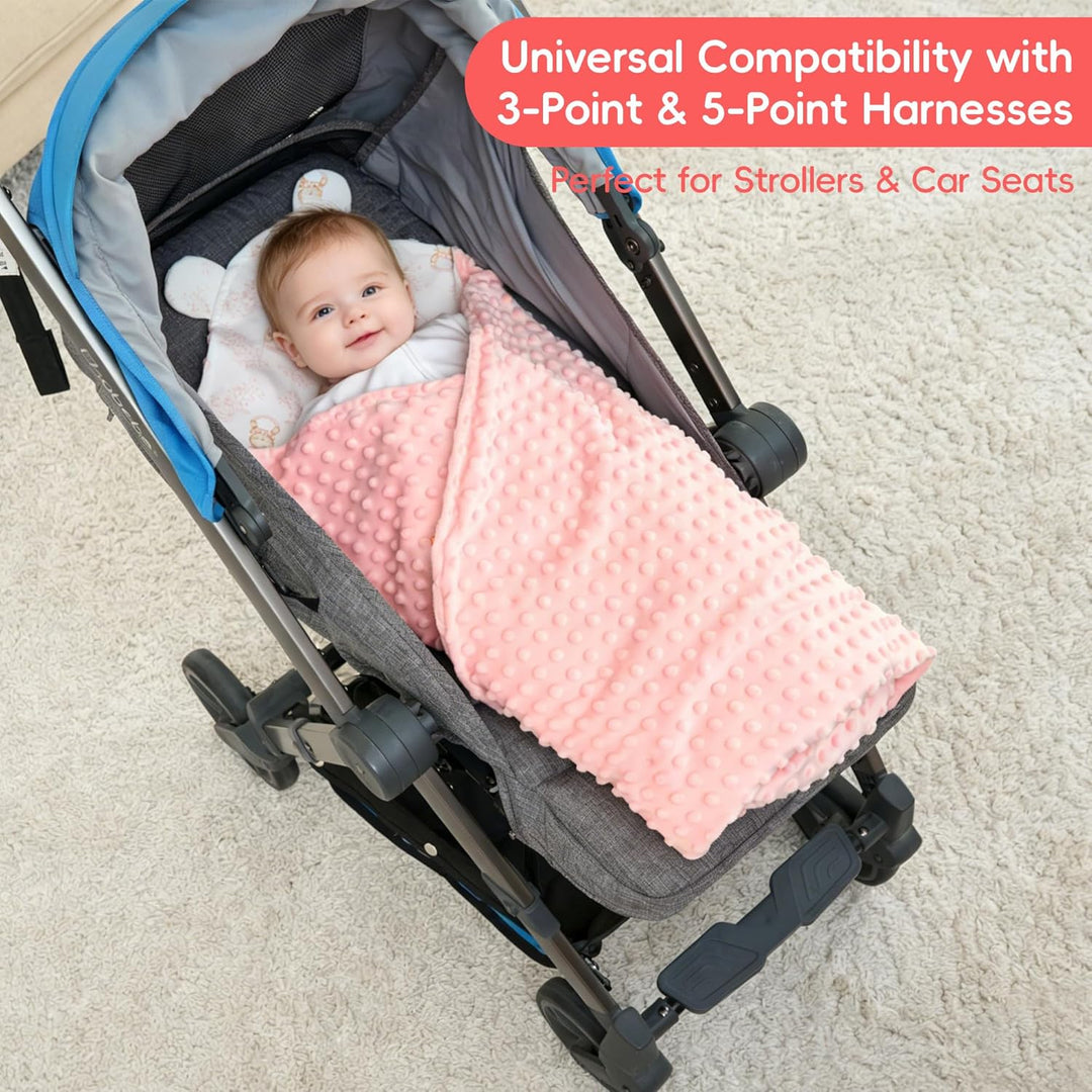 LAT Baby Einschlagdecke Babyschale, Decke Kinderwagen 90x90cm, Baumwolle Universal Babydecke Doppels