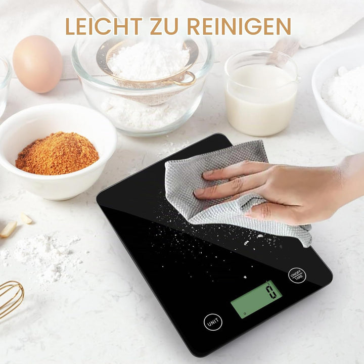 Küchenwaage Digital 5kg, elektronische Multifunktionsküchenwaage, Lcd Display, feinwaage Abstellauto