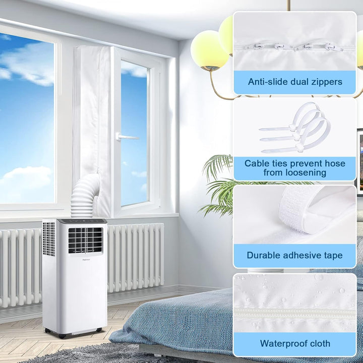 EGNBU 360CM Fensterabdichtung für Mobile Klimageräte, Klimaanlagen, Wäschetrockner, Ablufttrockner,