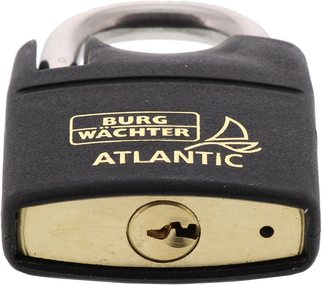 Burg-Wächter Vorhängeschloss, 6 mm Bügelstärke, 2 Schlüssel, Atlantic 217 F 40 Ni SB, Black normal,