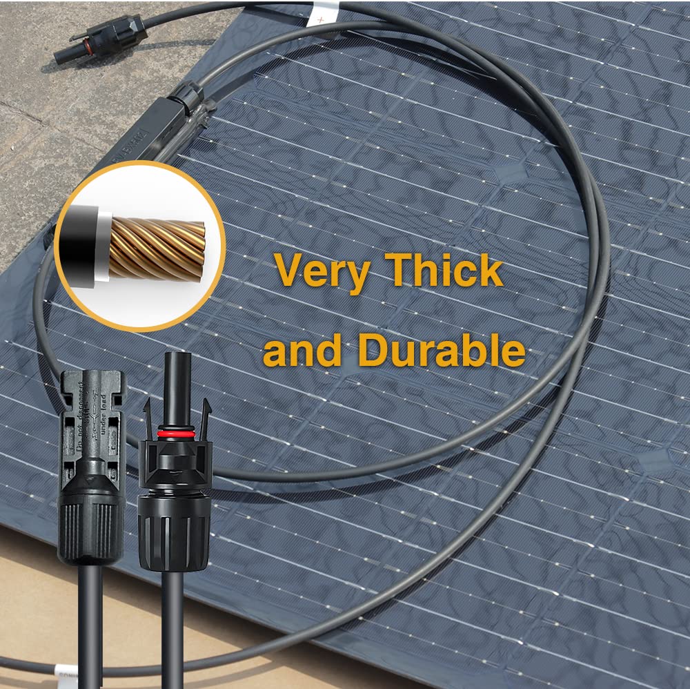 WUZECK 200w 12v/24v Solarpanel Solarmodul Solarpanel-Set, 2 x100W Flexible Solarpanel monokristallin