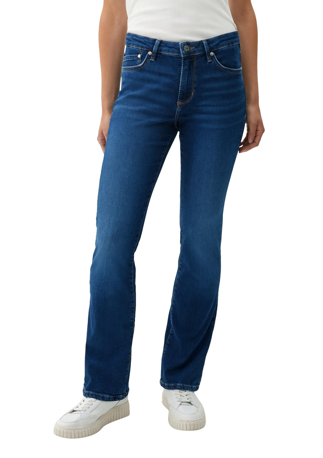 s.Oliver Stoffhose aus Interlock-Jersey mit Extra High Rise 34W / 32L Dark Blue, 34W / 32L Dark Blue
