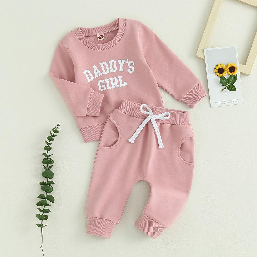 Himllauen Baby Mädchen Kleidung Sweatshirt + Lange Hose Zweiteiler Babykleidung Set Kleinkind Outfit