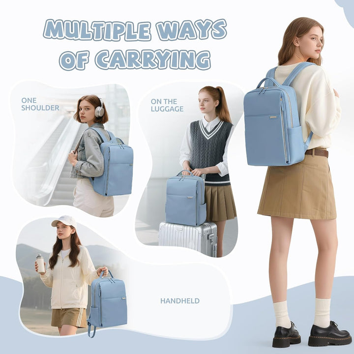 Laptop-Rucksack für Damen, Arbeit, Business, Reisen, Computer-Rucksäcke mit Laptopfach, wasserdicht,