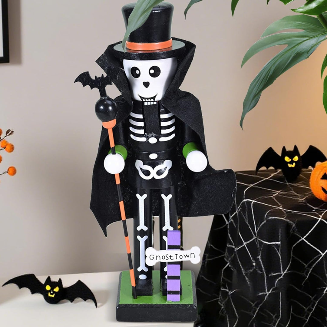 Generisch Halloween Holz-Nussknacker - Hexen Kürbis Holz Nussknacker,Geschenktütchen Füllung Grusel