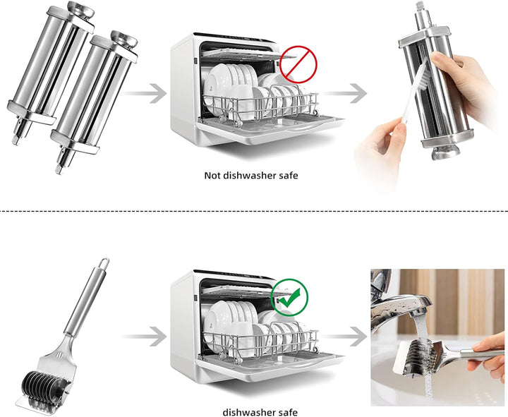 Gdrtwwh Nudelroller & Spaghettischneider Aufsätze Set für KitchenAid Standmixer/PHISINIC Standmixer,