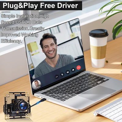 ELP 5MP USB-Kameramodul High Definition CMOS OV5640 Kleine USB-Kamera mit 2,8mm Objektiv für Dokumen