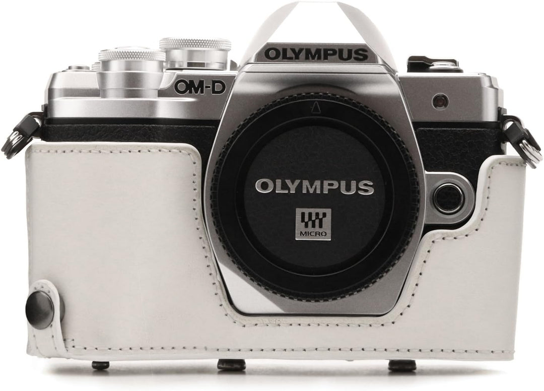 MegaGear Olympus OM-D E-M10 Mark III (14-42mm) Ever Ready Leder Kamera-Case mit Trageriemen und Batt