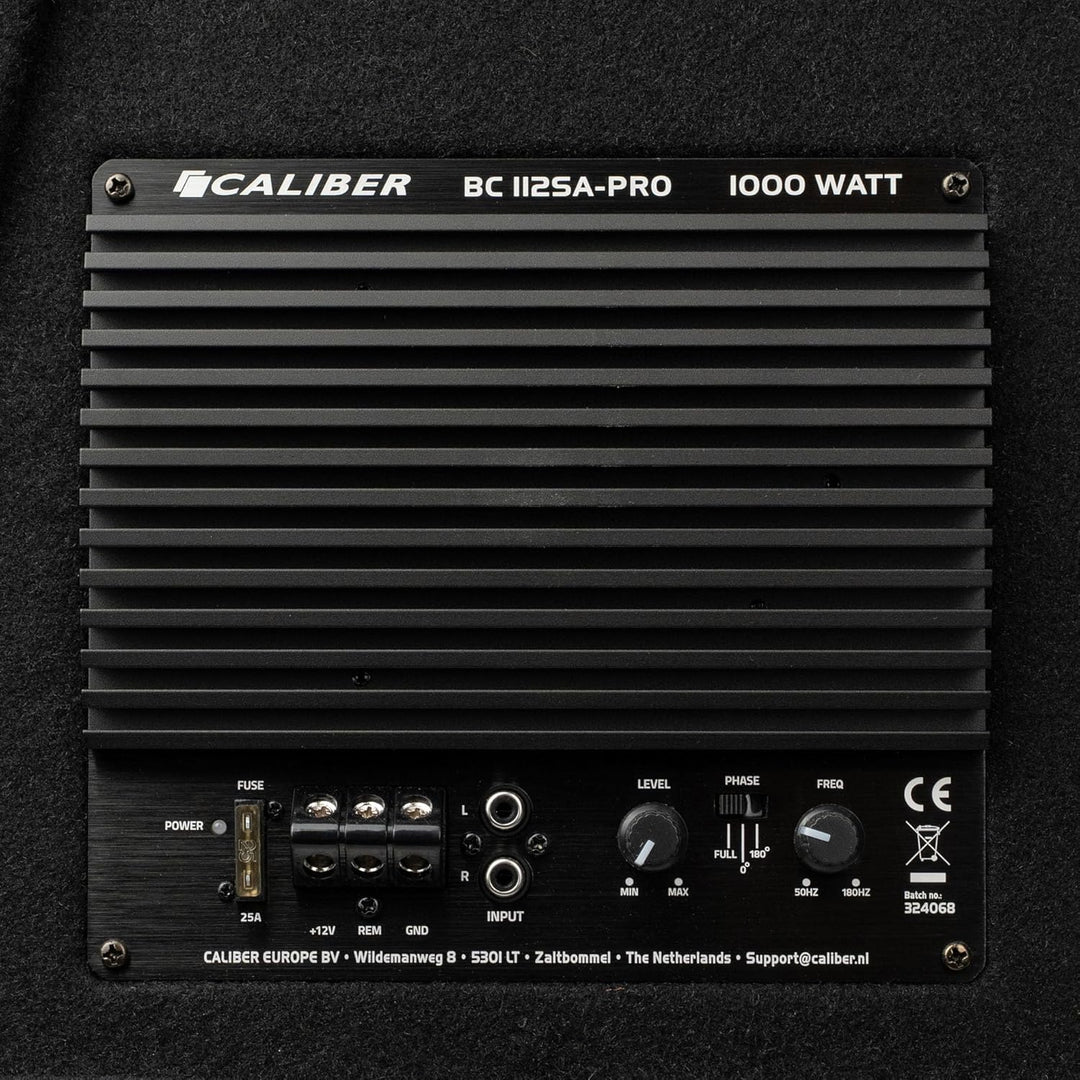 Caliber BC112SA-PRO Subwoofer Aktiv Set für Auto – 12 Zoll Bassbox mit Verstärker – 500W RMS – 1000W
