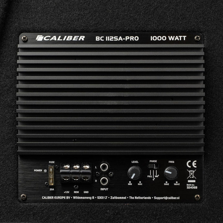 Caliber BC112SA-PRO Subwoofer Aktiv Set für Auto – 12 Zoll Bassbox mit Verstärker – 500W RMS – 1000W