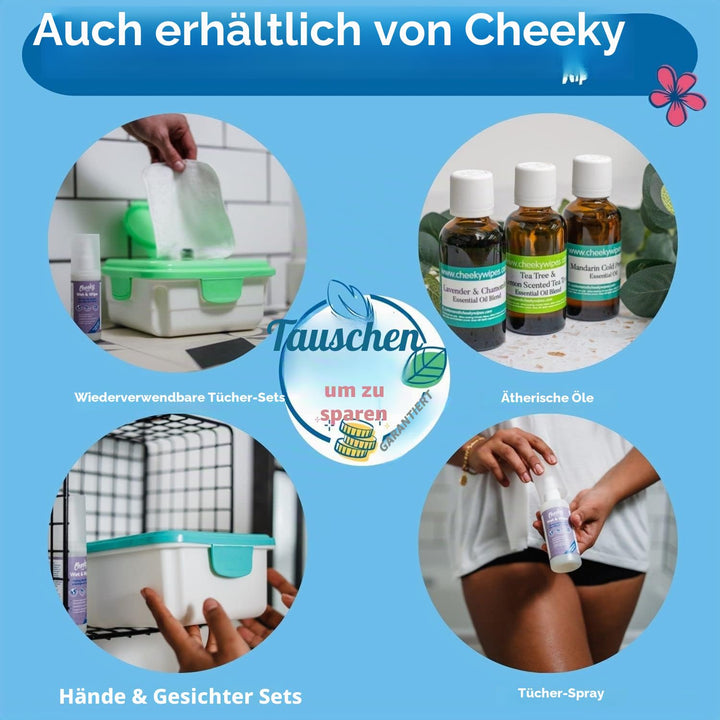 Cheeky Wipes - Babytücher aus Baumwolle, weiss, 25 Stück - 15 x 15 cm