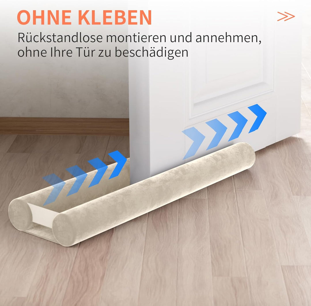 Zugluftstopper für Türen 60-100CM Türdichtung Unten Ohne Kleben Rückstandlos Tür Luftzugstopper - En
