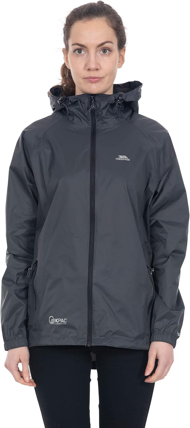 Trespass Unisex Erwachsene Qikpac Jacket Kompakt Zusammenrollbare Wasserdichte Regenjacke 3XS Grau (