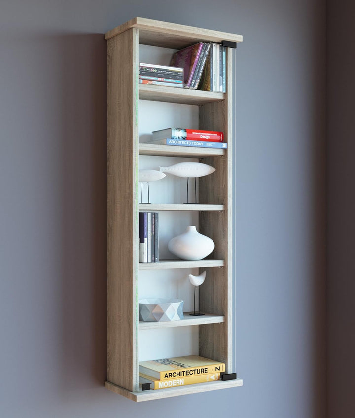 VCM Wandregal Hängeregal Wandschrank Hängeschrank Wandvitrine Glastür Wandschrank Loposa Schwarz, Sc