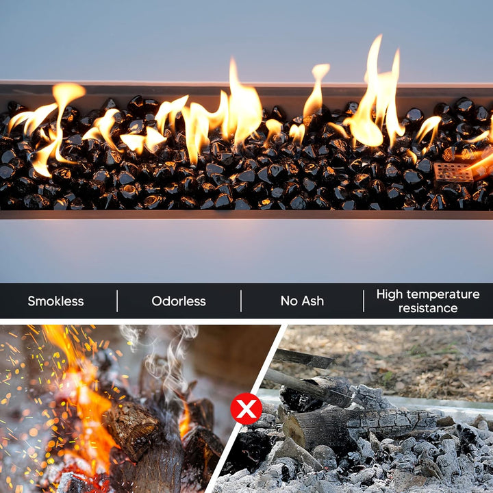 Mr. Fireglass 4,5 kg gemischte Feuerglas-Diamanten für Kamin, Feuerstelle und Lanscaping – 2,5 cm ho