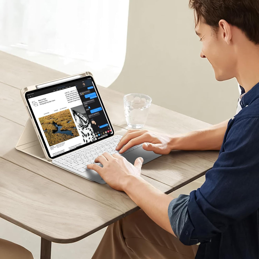 FINTIE Tastatur Hülle für iPad Pro 11 Zoll 2024 (m4), Soft TPU Rückseite Schutzhülle mit Stifthalter