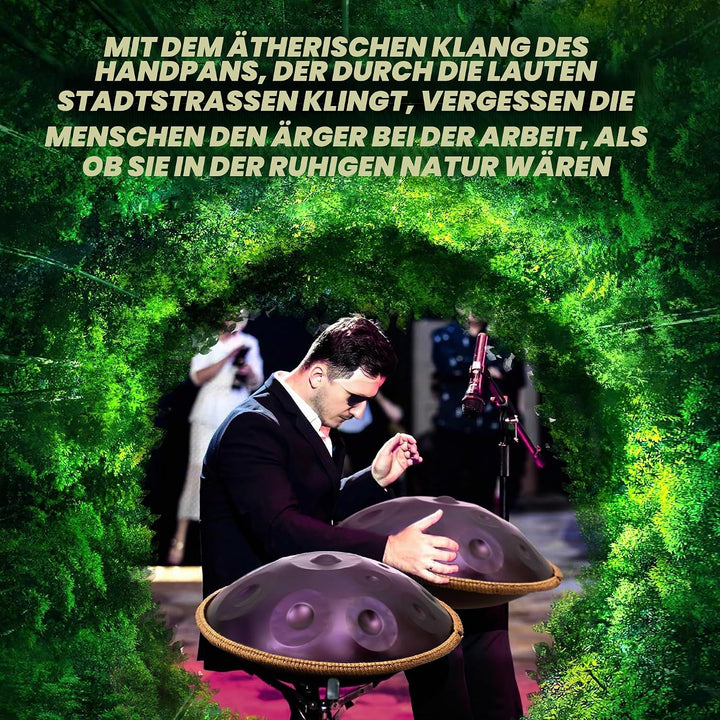 LOMUTY Handpan Drum 12 Töne 22 Zoll Steel Tongue Drum mit weicher Tasche, Harmonic Percussion für So