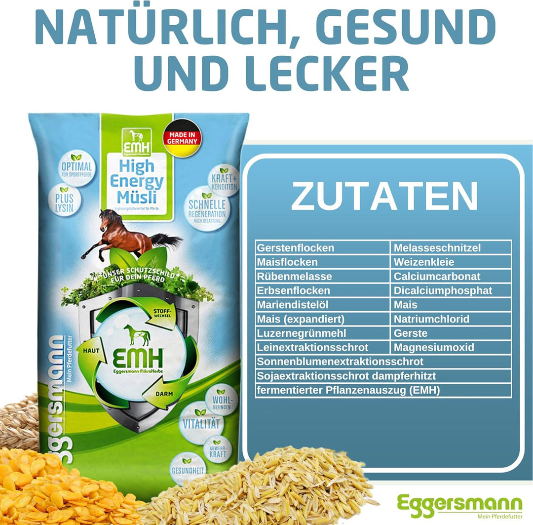 Eggersmann EMH High Energy Müsli – Pferdemüsli für Sport- und Hochleistungspferde – Spezialmüsli mit