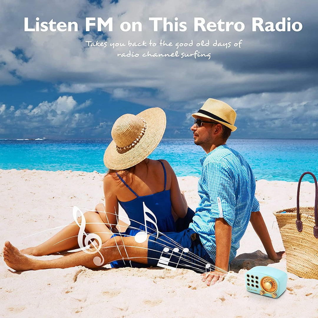 Radio Feegar Retro Bluetooth Lautsprecher,Vintage FM Radio mit altmodischem klassischem Stil,Starke