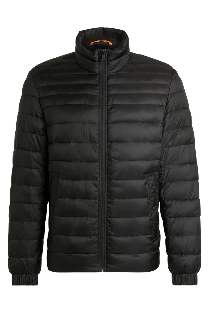 BOSS Herren Oden1 Wasserabweisende Steppjacke mit Logo-Aufnäher 46 Black1, 46 Black1