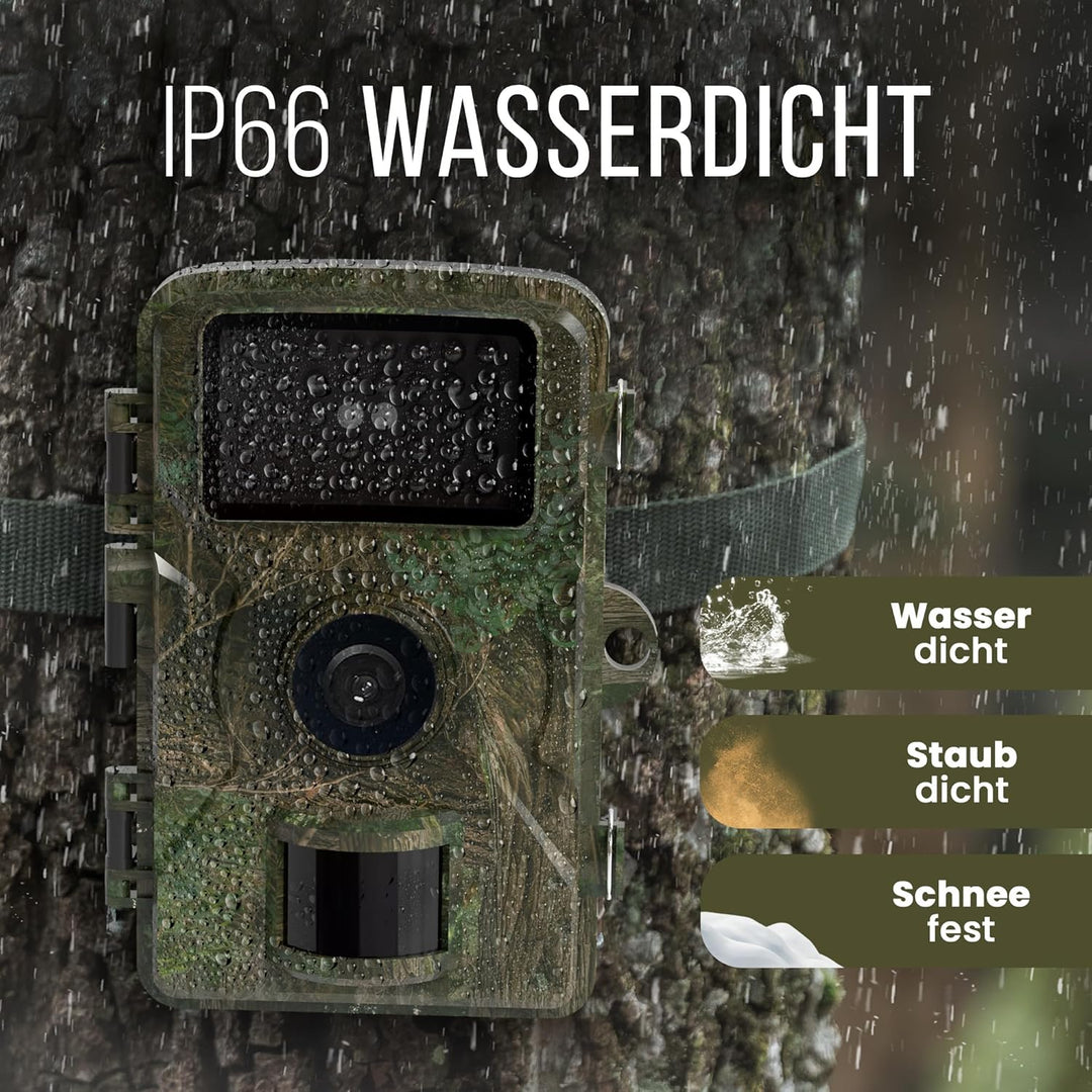 Strex Wildkamera mit Nachtsicht – 16MP 1080P Full HD – Wasserfest – Jagdkamera – Wildtierkamera