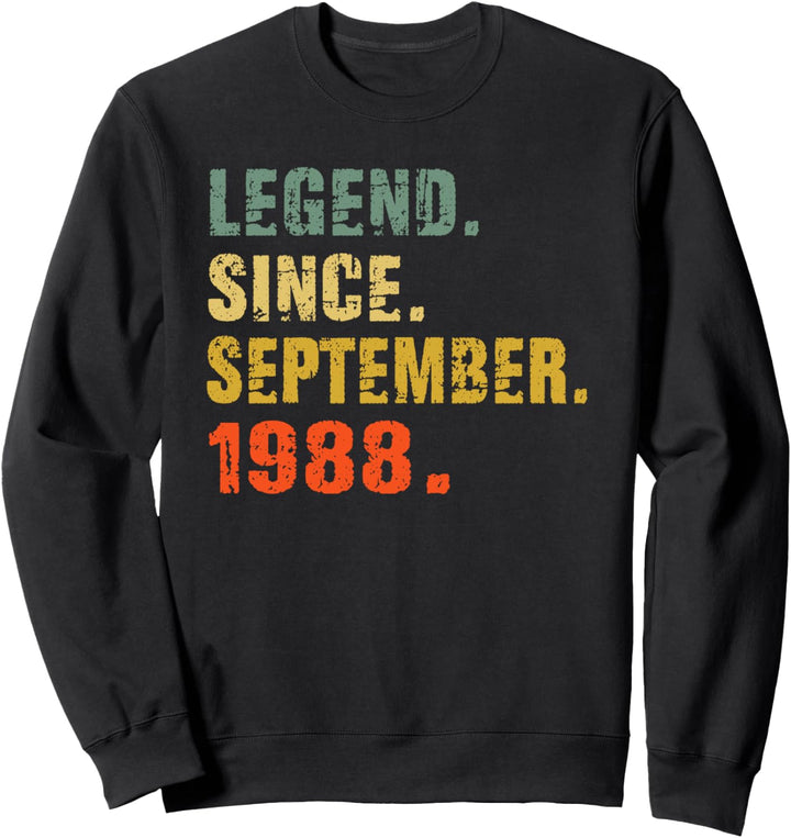 Legend Since September 1988 Geschenke zum 34. Geburtstag Sweatshirt