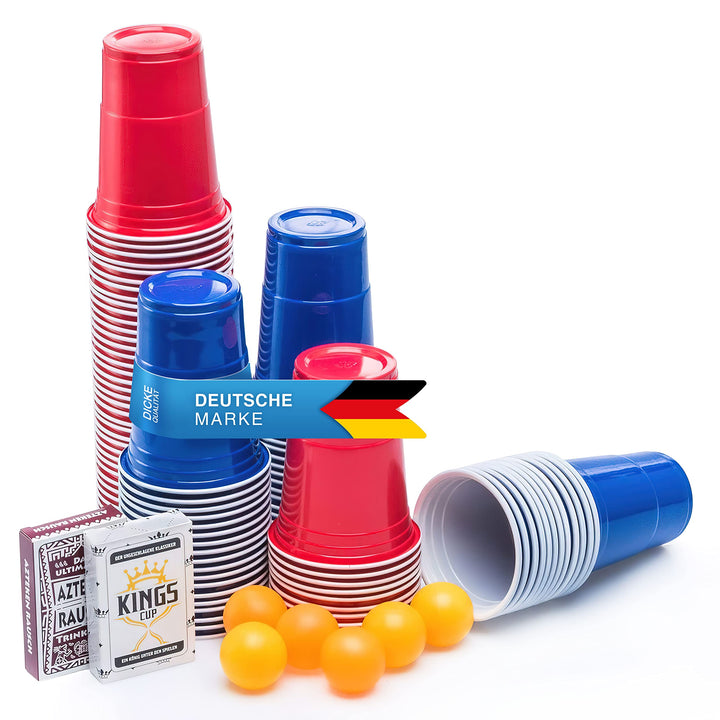 50 Stück Rote & 50 Stück Blaue Partybecher; Wiederverwendbare Getränkebecher Red Cups Trinkbecher 16
