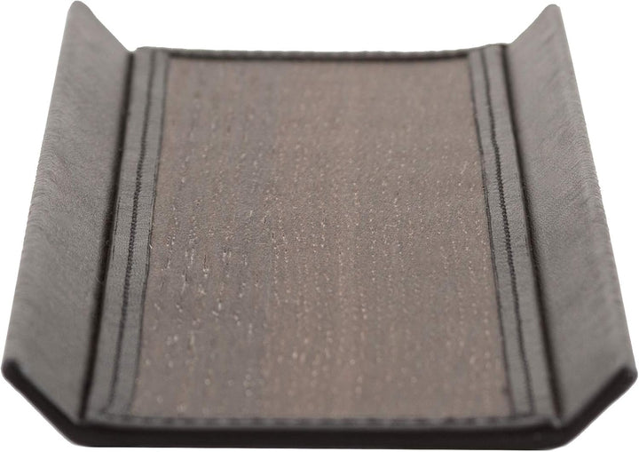 Sebastian Sturm Stifteschale RONNIE | Echtes Holz und Leder in Schwarz | Stiftschale Stiftablage Sch