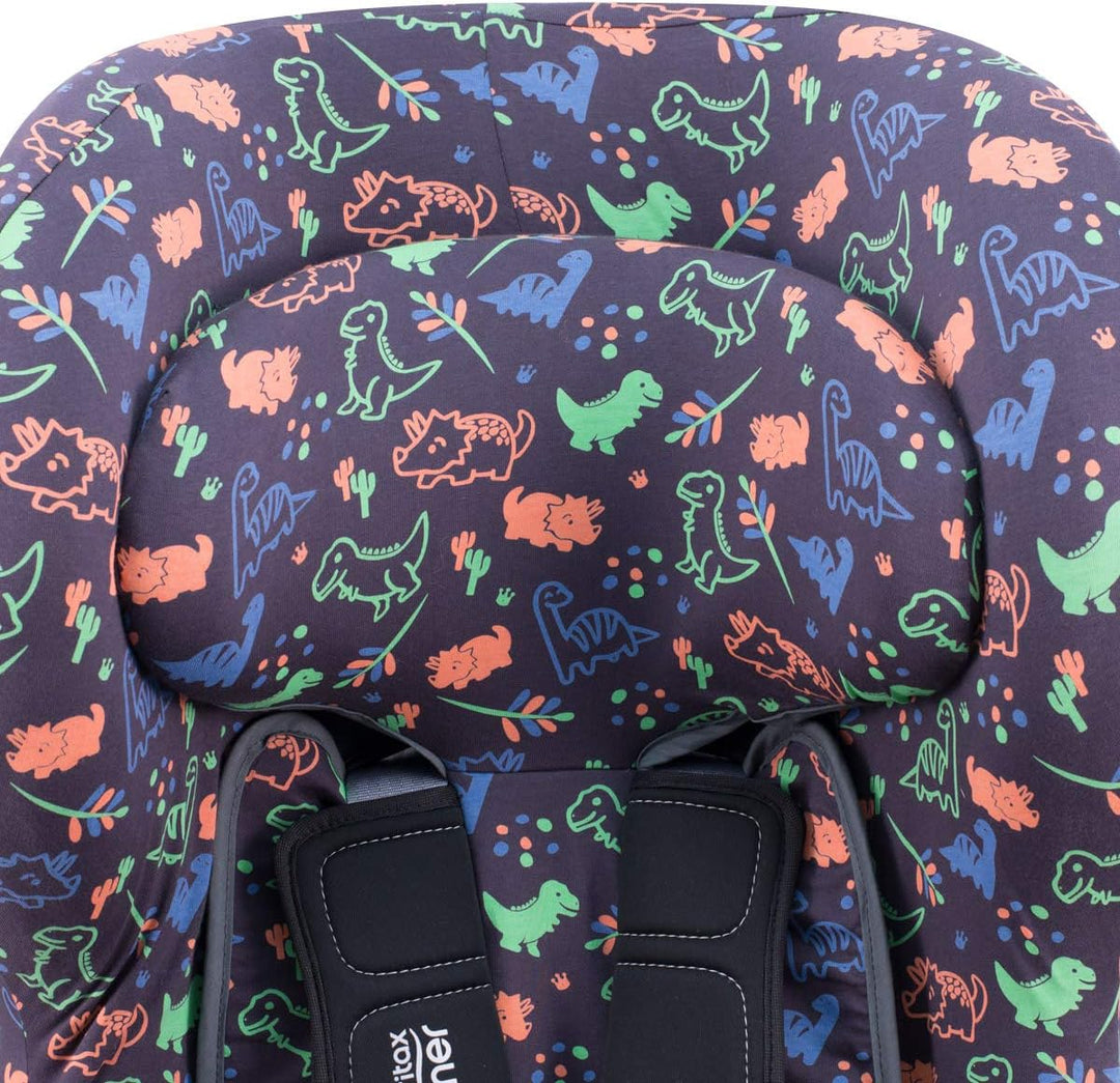 JYOKO Kids Bezug kompatibel mit Romer Britax Max Way Plus (Happy Dino), Happy Dino
