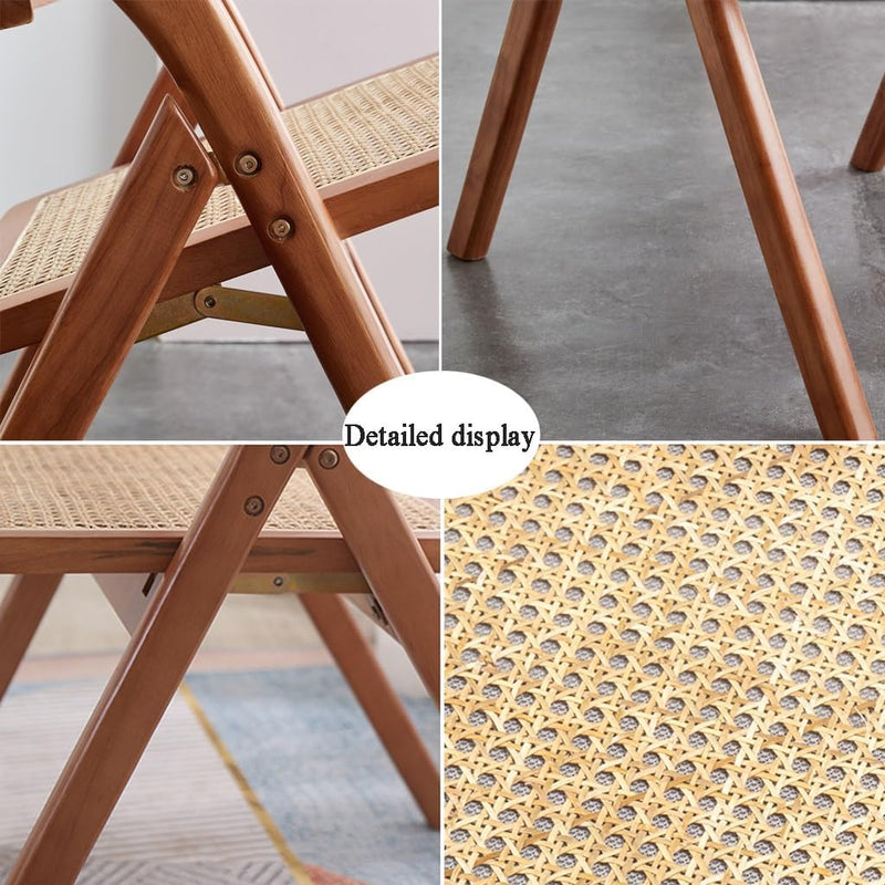 Mgchowue Modern Rattan Esszimmerstühle, Zusammenklappbar Rattan-Geflecht Stühle für Küche, Esszimmer