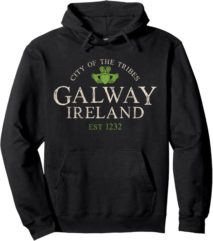 Vintage Irish Souvenir Gifts: Claddagh Galway Ireland Pullover Hoodie