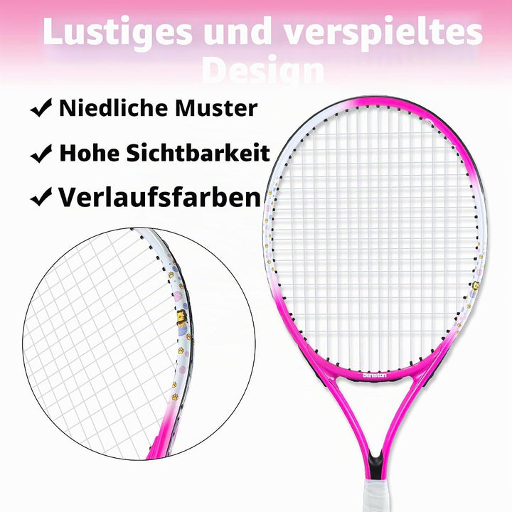 Senston Tennisschläger 17/23 Zoll Tennis Racket für Jugendliche– Leicht, Langlebig, Einfach zu greif