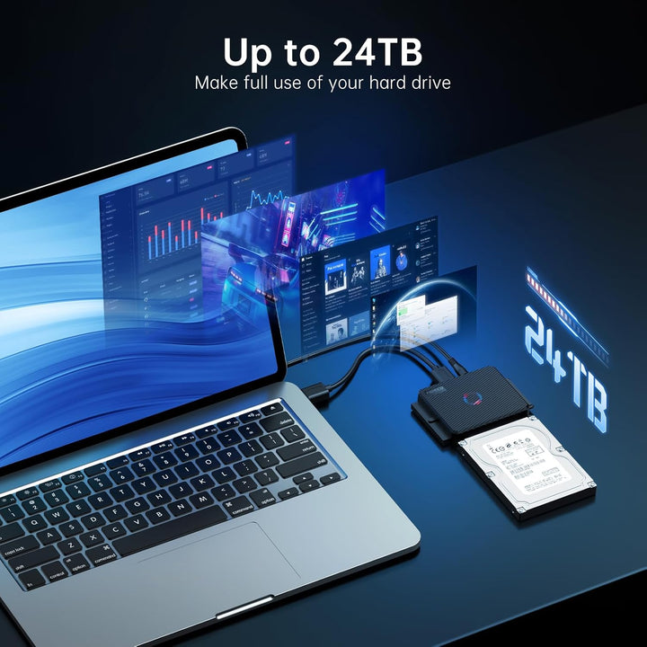 FIDECO USB 3.0 zu SATA und IDE Adapter, IDE und SATA Adapter, Festplatten Konverter für 2,5 und 3,5