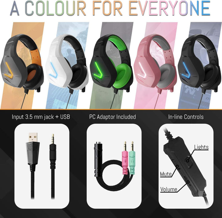 Gaming Headset für PC PS5, Playstation PS4, Xbox Series X | S, Xbox ONE, Nintendo Switch, Laptop &amp; G
