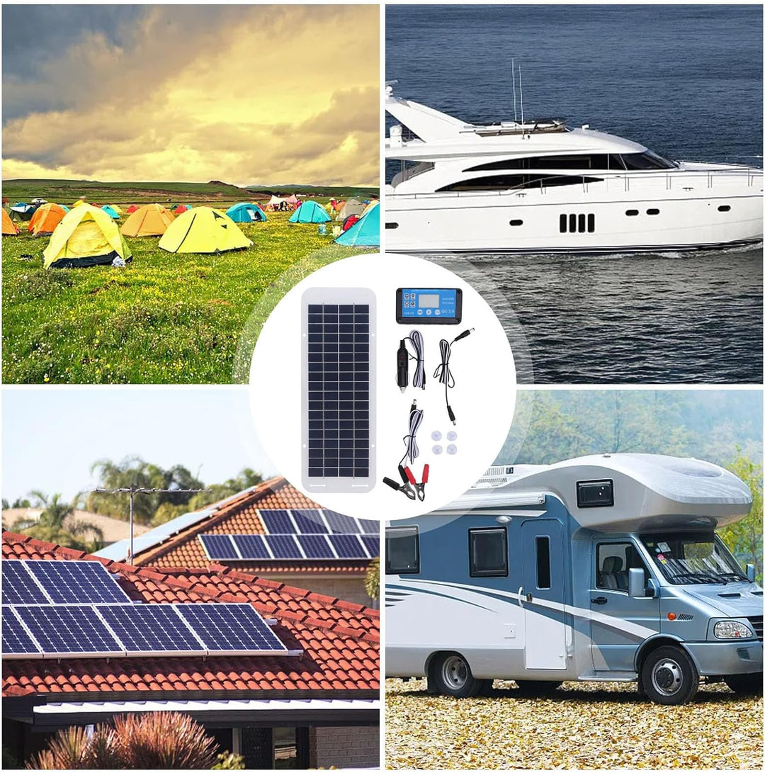 Solarpanel, 30 W Solarpanel, Tragbares Solarstrom-Ladegerät, Wasserdichtes Monokristallines Solarpan