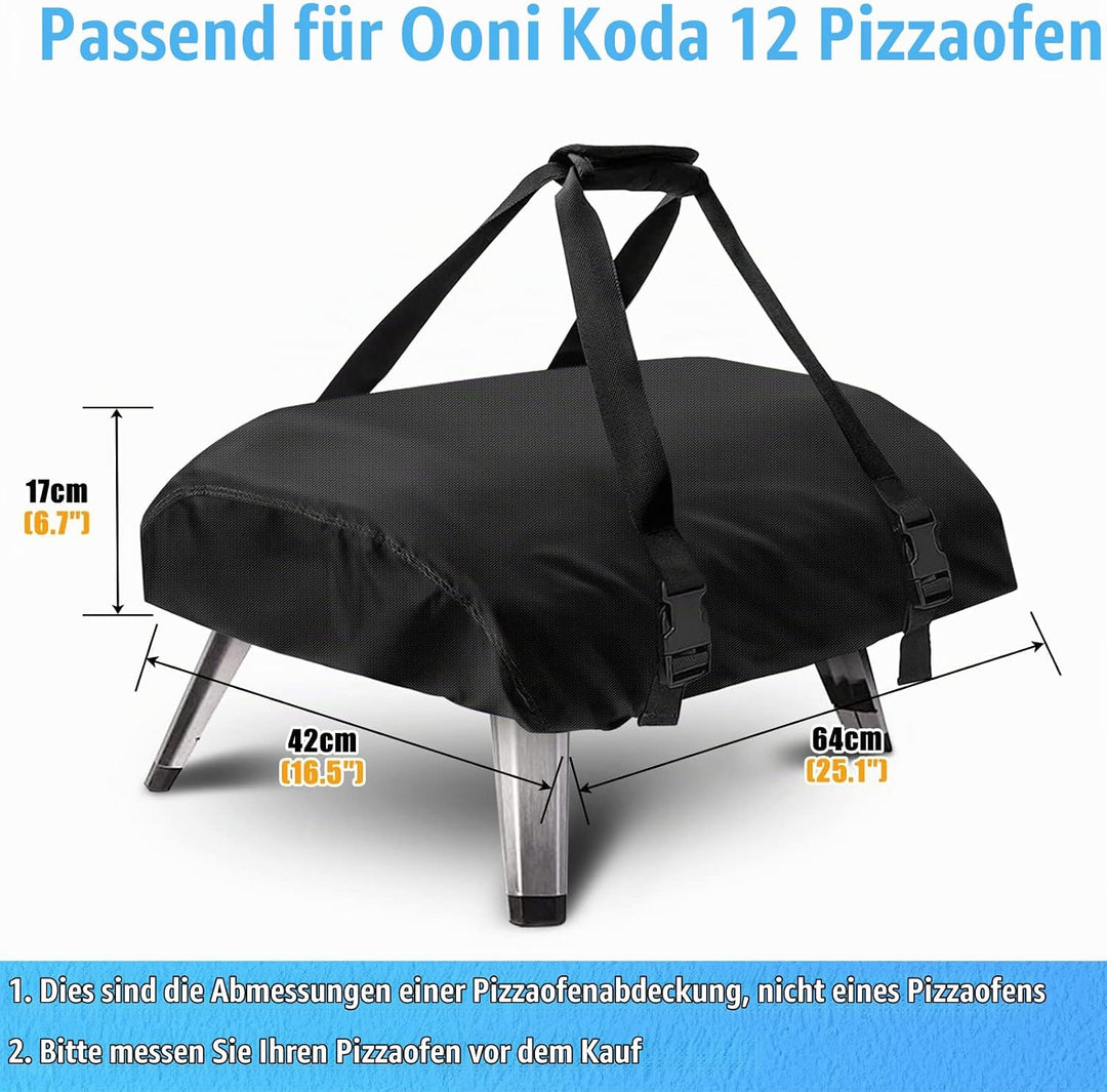 Kovshuiwe Pizzaofenabdeckung für Ooni Koda 12 Gas-Pizzaöfen, wasserdichte Outdoor-Trageabdeckung, ga