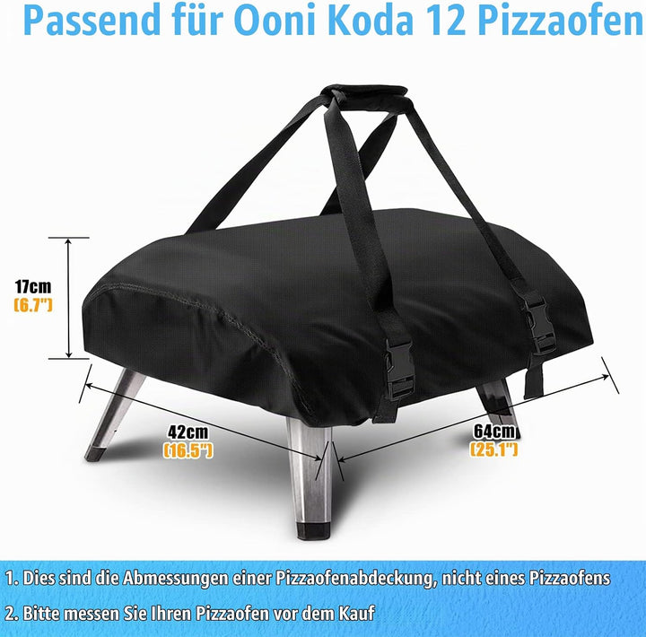 Kovshuiwe Pizzaofenabdeckung für Ooni Koda 12 Gas-Pizzaöfen, wasserdichte Outdoor-Trageabdeckung, ga